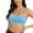 Blue, variant on ZZwxWA Sports Bras for Women Square Neck ConvertibleThin Strap Bra Wireless Padded Bra Yoga Workout Crop Top