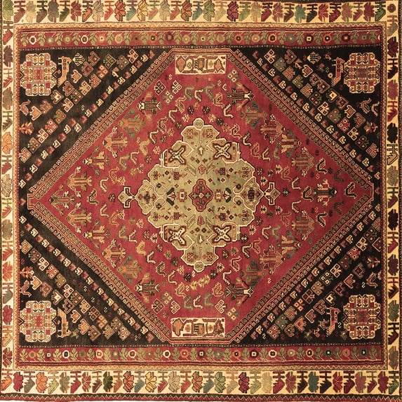 Ahgly Company Indoor Square Persian Brown Traditional Area Rugs, 3' Square