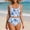 Blue, variant on 2 Piece Swimsuit for Women Floral Print Spaghetti Straps Swim Crop Top with High Waisted Bottom Summer Beach Outfits