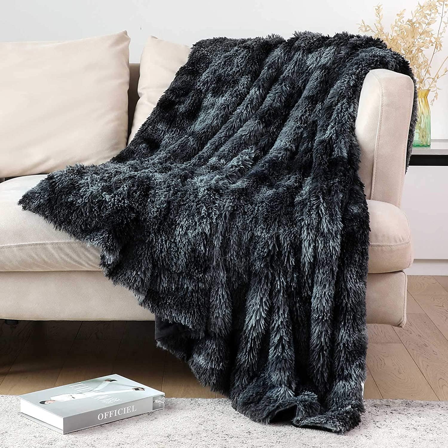 Decorative Soft Fluffy Faux Fur Throw Blanket 50 x 60