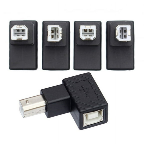 Chenyang CY 4Pcs USB 2.0 B Type Male to Female Extension Adapter Horizontal Vertical Angled 90 Degree for Disk Scanner Adapter