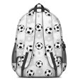 thumbnail image 3 of Football and Hexagon Gray Pattern Backpack for School, Cute School Bag with Adjustable Shoulder Straps and Padded Back, 16.9"x12.6"x5.9", 3 of 5