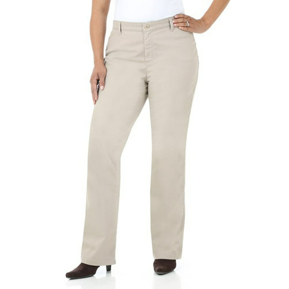 Lee Riders - Women's Plus-Size Petite Comfort No-Gap Waist Casual Pants ...