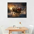 thumbnail image 2 of Awypu Canvas Wall Art, Village in the Snowy Mountains and Santa Claus Decorations Artwork Print on Canvas, Wall Art Decorations for Home Living Room Decor, 2 of 4