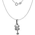 thumbnail image 3 of Small 3/4 inch Sterling Silver Lobster Necklace for Women Diamond-Cut Oxidized finish 18 inch BX_15, 3 of 4