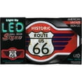 thumbnail image 3 of Route 66 LED Neon Sign Vintage Inspired Retro Wall Decor for the Home, Game Room, Bar, or Man Cave (17” x 9.5” x 2”), 3 of 8