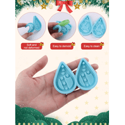 Kalolary Earring Resin Silicone Mold, Snowflake Mold Christmas Keychain Ornament Molds for New Year Jewelry Pendant DIY Craft Making