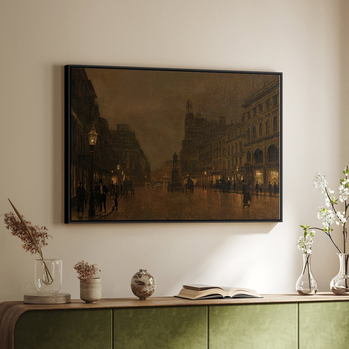 Vintage Landscape-CCCLXVII By Wexford Home Framed in Black Wood Gallery Wrapped Canvas 27 in. x 41 in.