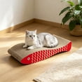 thumbnail image 6 of Cardboard Cat Scratcher Board, Corrugate Cat Scratcher for Indoor Cats, Cat Scratch Pad with Premium Scratch Textures Design, Red, 6 of 6