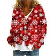 thumbnail image 2 of Mgmyaa Women's Fleece Lined Cardigan Jacket with Christmas Print, Cozy Long Sleeve Button Front Outerwear for Casual Winter Wear, 2 of 5