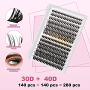 Lash Clusters Kit for DIY Lash Extension at Home, 30&40D False Eyelashes Set wit