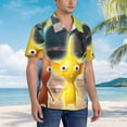thumbnail image 4 of Lsque Pikmin Pattern Hawaiian Shirt for Men Unisex Summer Beach Casual Short Sleeve Cotton Linen Button Down Shirts-X-Large, 4 of 6