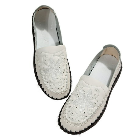 

Fesfesfes Womens Shoes Round Toe Ladies Summer Lazy Shoes Breathable Hollow Nurse Shoes Bow Hole Flat Shoes Fisherman Shoes 37(6)