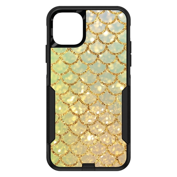 DistinctInk Custom SKIN / DECAL compatible with OtterBox Commuter for iPhone 11 Pro (5.8" Screen) - Gold Green Mermaid Scales