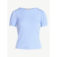 thumbnail image 5 of Free Assembly Women's Crewneck Top with Short Puff Sleeves, Sizes XS-XXL, 5 of 5
