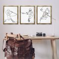 thumbnail image 2 of Stupell Industries Simple Line Doodle Playing Sports Sports Painting Gold Floater Framed Canvas Art Print Wall Art, 25 x 31, Set of 3, 2 of 9