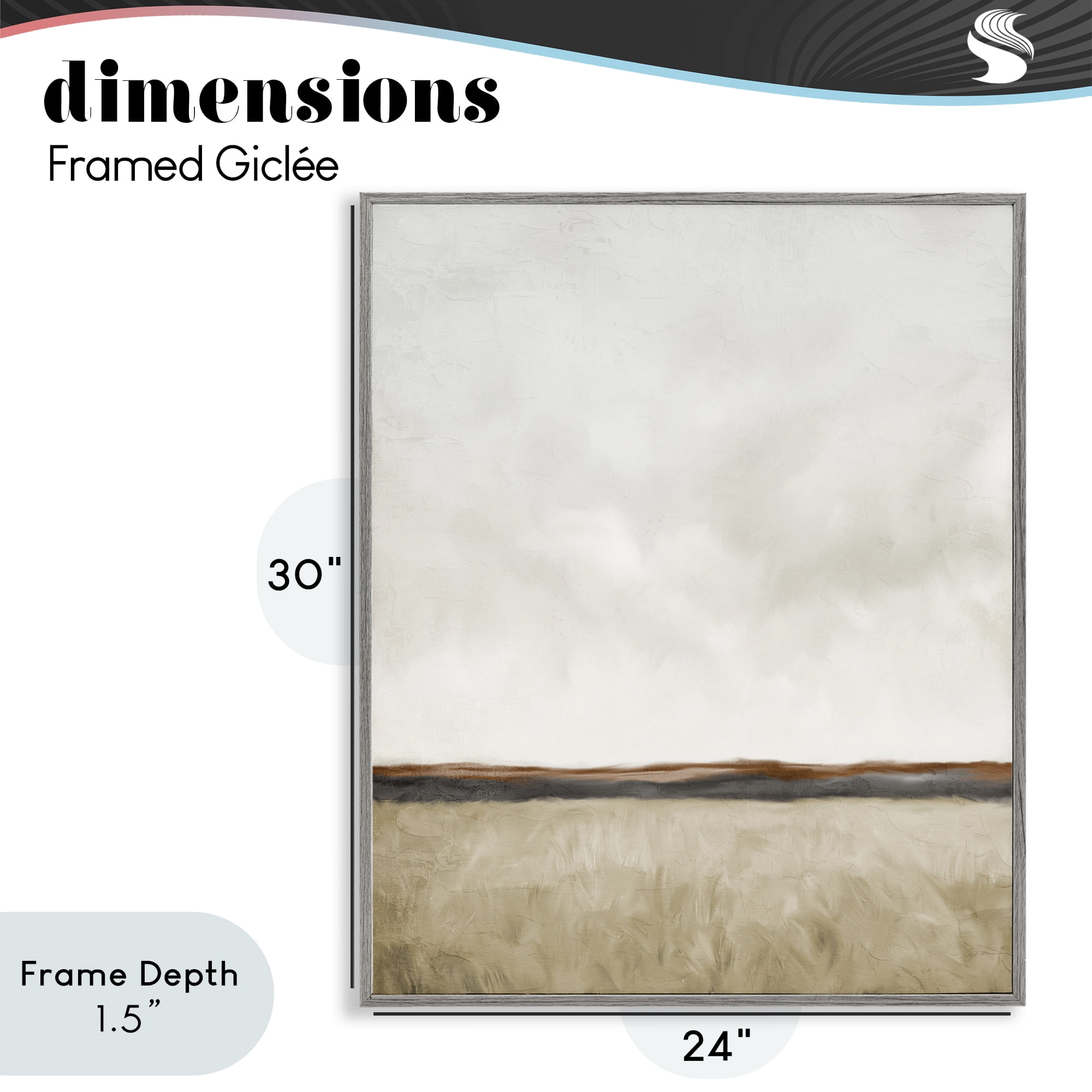 Stupell Industries Distant View in Neutrals Gray Framed Giclee Art, design by Kim Allen