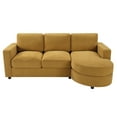 thumbnail image 6 of Euroco Modern Sectional Sofa 84.6" L-shaped Sofa Couch with a Curved Chaise Lounge, USB Ports and Side Storage Pockets for Living Room, Yellow, 6 of 9