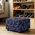 thumbnail image 4 of Xixirimido Dragonfly Purple Pattern Stretch Ottoman Cover Rectangle Footstool Slipcover Folding Storage Stool Protector Nonslip Footrest Ottoman Cover with Elastic Bottom, Large, 4 of 7