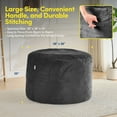thumbnail image 3 of 3FT Bean Bag Chair, Adults Foam Round Big Sofa Bean Bag for All Ages, Removable Velvet Cover, Charcoal, 3 of 6