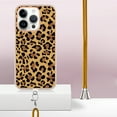 thumbnail image 6 of for iPhone 14 Pro Crossbody Strap Phone Case, Anti-Fall Pattern Clear Design Transparent Soft & Flexible TPU Drop and Shockproof Protective Cover with Adjustable Nylon Neck Strap, Leopard, 6 of 7