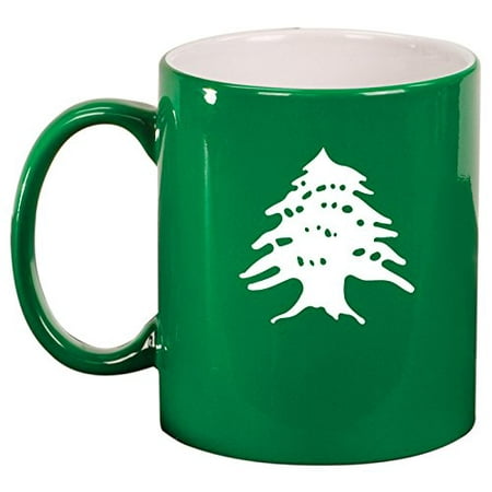Ceramic Coffee Tea Mug Cup Cedar Tree Lebanon Lebanese Green Ceramic Coffee Tea Mug Cup Cedar Tree Lebanon Lebanese Green