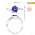 thumbnail image 5 of ANGARA Natural Semi Bezel-Set Solitaire Round 1.8 ct Tanzanite Bypass Ring in 14K White Gold for Women (Size-8mm) | December Birthstone, Anniversary, Jewelry Gift for Women | Natural Tanzanite Ring, 5 of 9