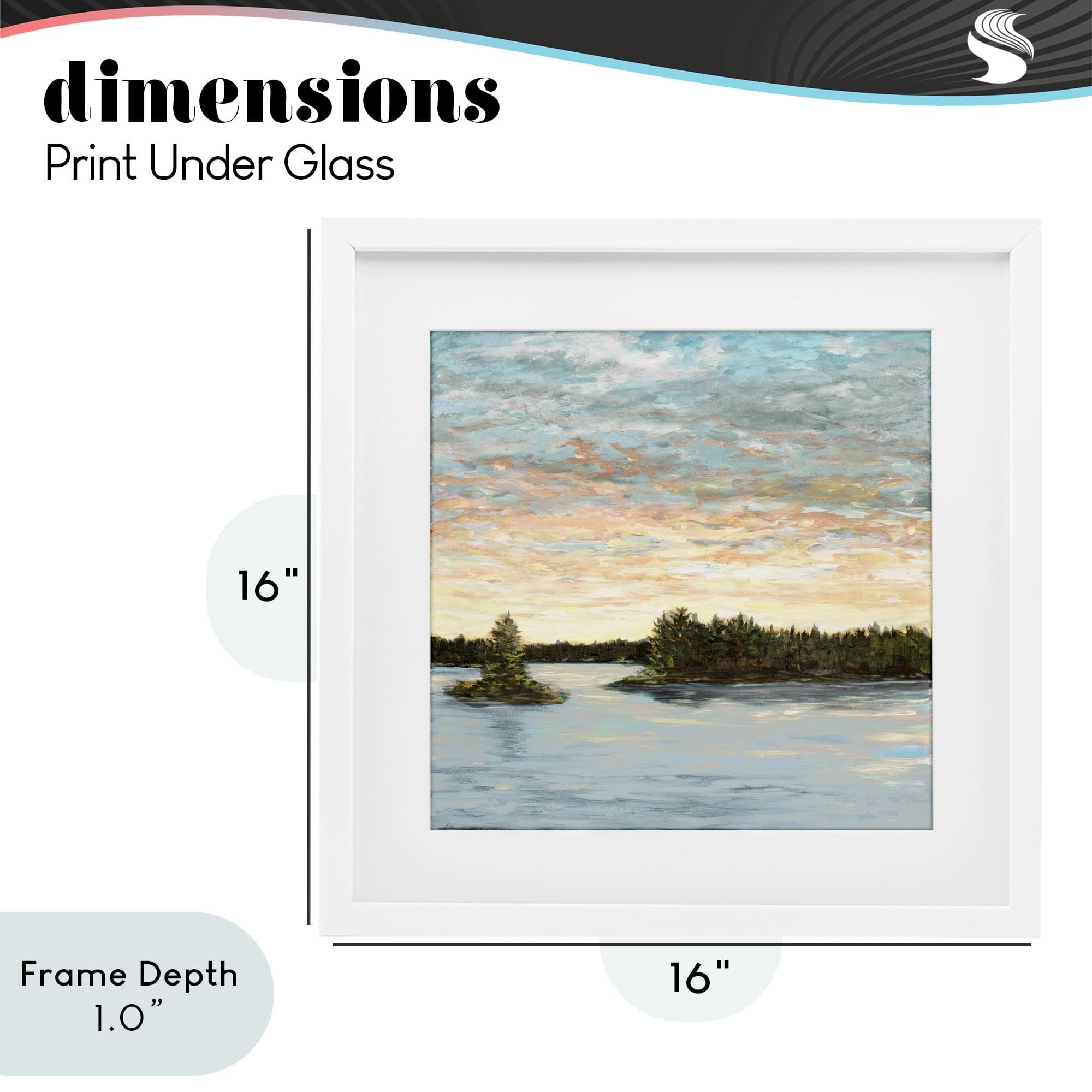 Stupell Industries Lake Shore at Sundown White Framed Print Under Glass, design by Julie DeRice