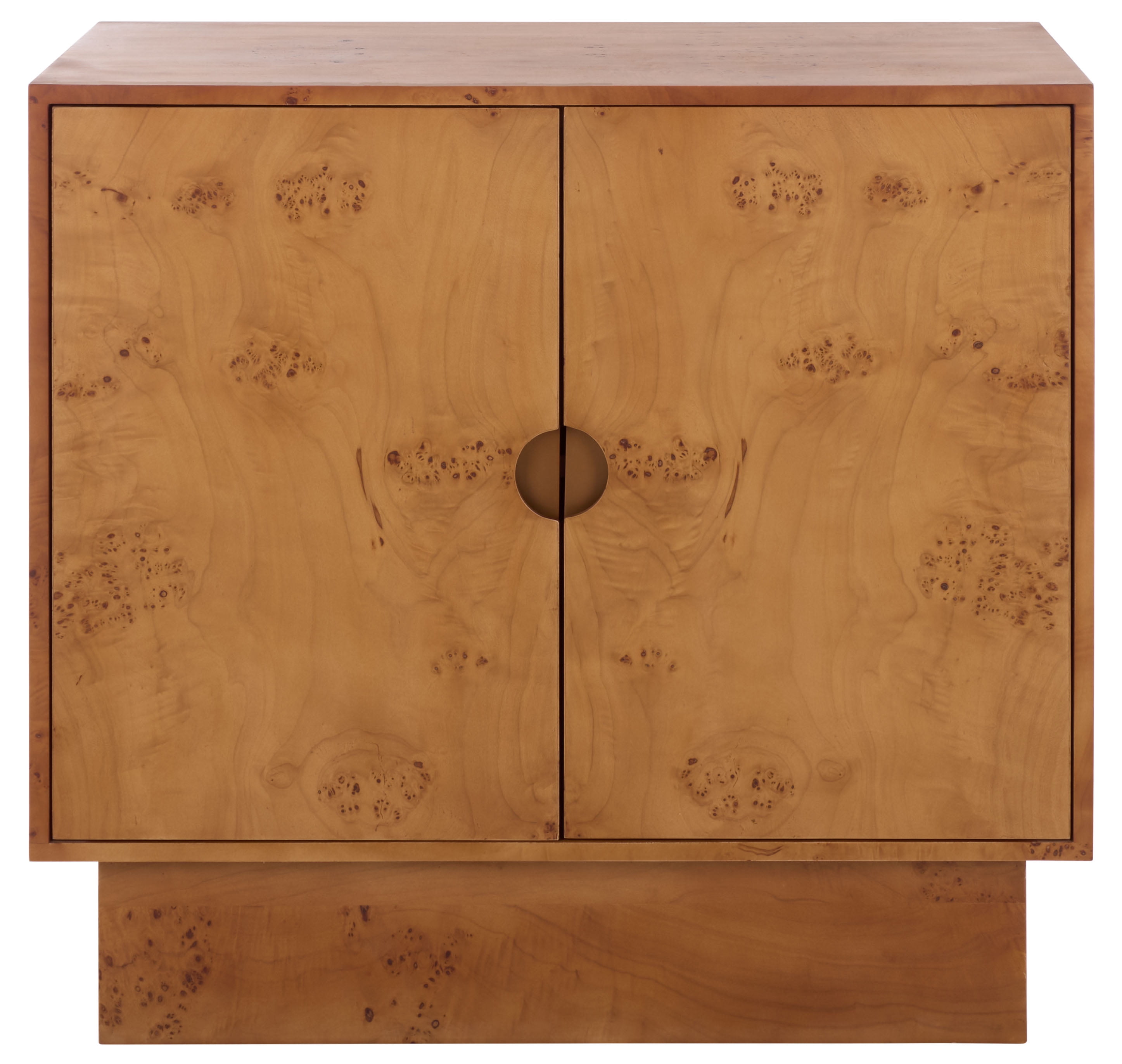 Safavieh Couture Tessly Burl Veneer Chest, Walnut Burl/Brass