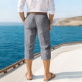 thumbnail image 4 of LWavelet Men's Slim Fit Casual Capri Pants with Belt Loops & Side Pockets for Business Casual Daily Wear Gray 2XL, 4 of 4