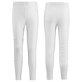 thumbnail image 4 of Aislor Kids Girls Figure Ice Skating Tights Shiny Rhinestones Leggings Yoga Dance Pants White 14, 4 of 7