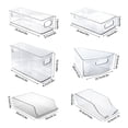 thumbnail image 4 of Stackable Plastic Food Storage Bins - Refrigerator Organizer With Handles For Pantry  Fridge  Freezer  Kitchen  Countertops  Cabinets - Clear Can Organizer, 4 of 6
