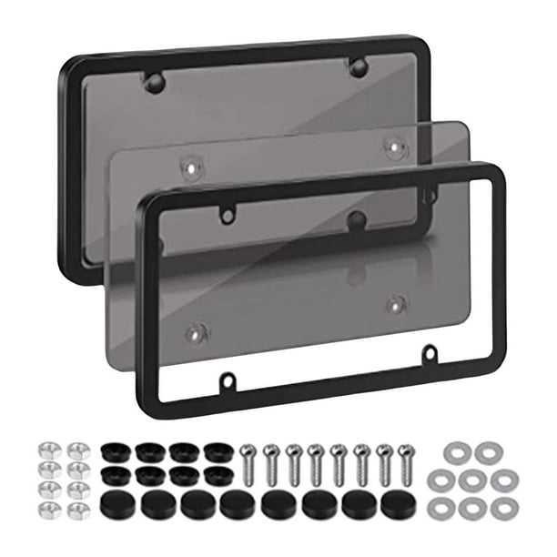 Marco universal para matrícula americana de 6 x 12 pulgadas con tornillos. Negro