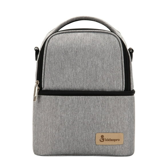 Yeacher Insulated Breastmilk Cooler Backpack Electric Pump Bag 2 Compartments Baby Bottle Bag Lunch Tote For Nursing Mom Work Panic Light Grey