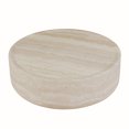 thumbnail image 7 of 31.49''  Round Coffee Table with Marble Texture, Modern Drum Circle Center Table, Fiberglass Low End Table for Small Space Apartment Office, No Need Assembly, Faux Travertine Textured, 7 of 7