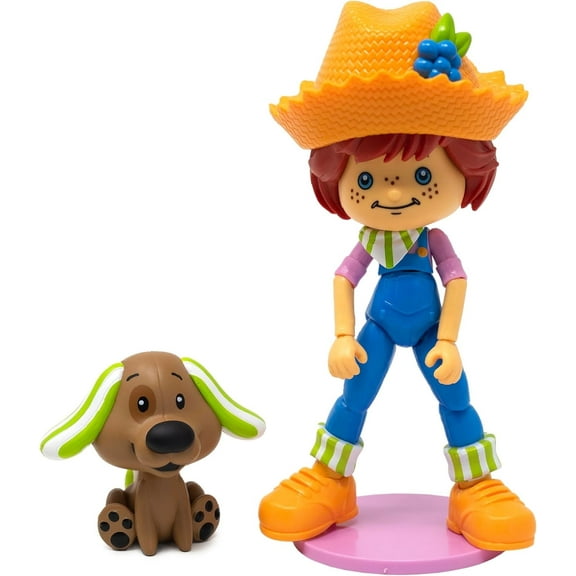 Boss Fight Studio Strawberry Shortcake Huckleberry Pie with Pupcake, Collectible Action Figure – Highly Articulated Fruity Scented Figurine with Accessories, Interchangeable Parts, and Stand – 1:12