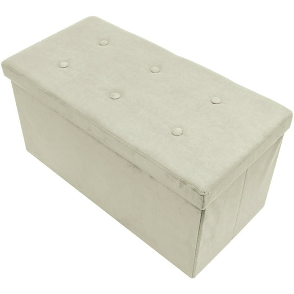 Sorbus Storage Bench Chest with Collapsible/Folding Bench Ottoman with Cover, Small