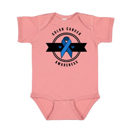 

Inktastic Colon Cancer Awareness Month with Dark Blue Ribbon and Banner Gift Baby Boy or Baby Girl Bodysuit