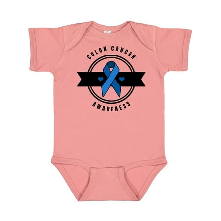 

Inktastic Colon Cancer Awareness Month with Dark Blue Ribbon and Banner Gift Baby Boy or Baby Girl Bodysuit