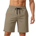thumbnail image 6 of KIHOUT Men's Solid Quick-Dry Swim Trunks - 95% Polyester 5% Spandex, Elastic Drawstring Waist, Mesh Lined with Pockets for Beach, Pool and Active Wear, 6 of 9