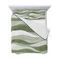 thumbnail image 7 of Quilts King Size Bedding Set, Sage Green Ombre Lightweight Quilted Comforter, Modern Moire Abstract Art Aesthetics Soft Reversible Bedspread Coverlet with Pillow Covers for All Season, 96" x 106", 7 of 7