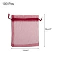 thumbnail image 2 of Uxcell 100pcs Organza Bags 2x3 Inch Drawstring Favor Pouches Sheer Mesh Bag for Gift Jewelry Wedding Party White Wine Red 4 inch x 5 inch, 2 of 7
