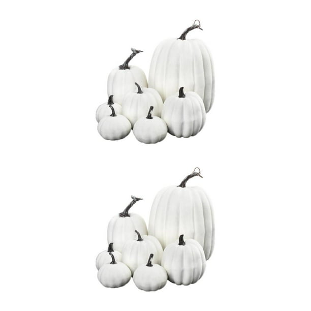 Advancent 7x Calabazas de imitación a granel para un elegante centro de de boda de otoño Blanco 2Conjunto