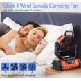 Outdoor 20000 mAh Rechargeable Tent Camping Fan with LED Hook,8 inch Remote Timer USB Portable Battery Operated Fan,270° Pivot 58 Hrs Desk Fan for Travel,BBQ,Poweroutage,Jobsite (orange)