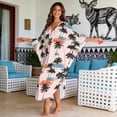 thumbnail image 4 of DISNIMO Palm Tree Print Women's Kaftan Dress Plus Size V-Neck Swimsuit Coverup Batwing Sleeves Caftan Beach Cover up Lightweight Loose Swimwear Coverups, 4 of 7