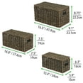 thumbnail image 4 of mDesign Woven Seagrass Home Storage Basket with Lid, Set of 3 - Black Finish, 4 of 8