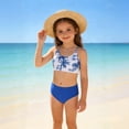 thumbnail image 4 of IFNWSV Girls Bathing Suit Summer Print Split-body Swimsuit Four-piece Set Blue 10 Years, 4 of 7