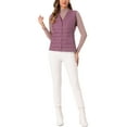 thumbnail image 2 of INSPIRE CHIC Women's Puffer Vest Sleeveless Lightweight Button Up Quilted Round Neck Jacket Coats, 2 of 6