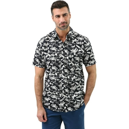 Chaps Men's Short Sleeve Stretch Cotton Slub Shirt, Sizes XS-4XB