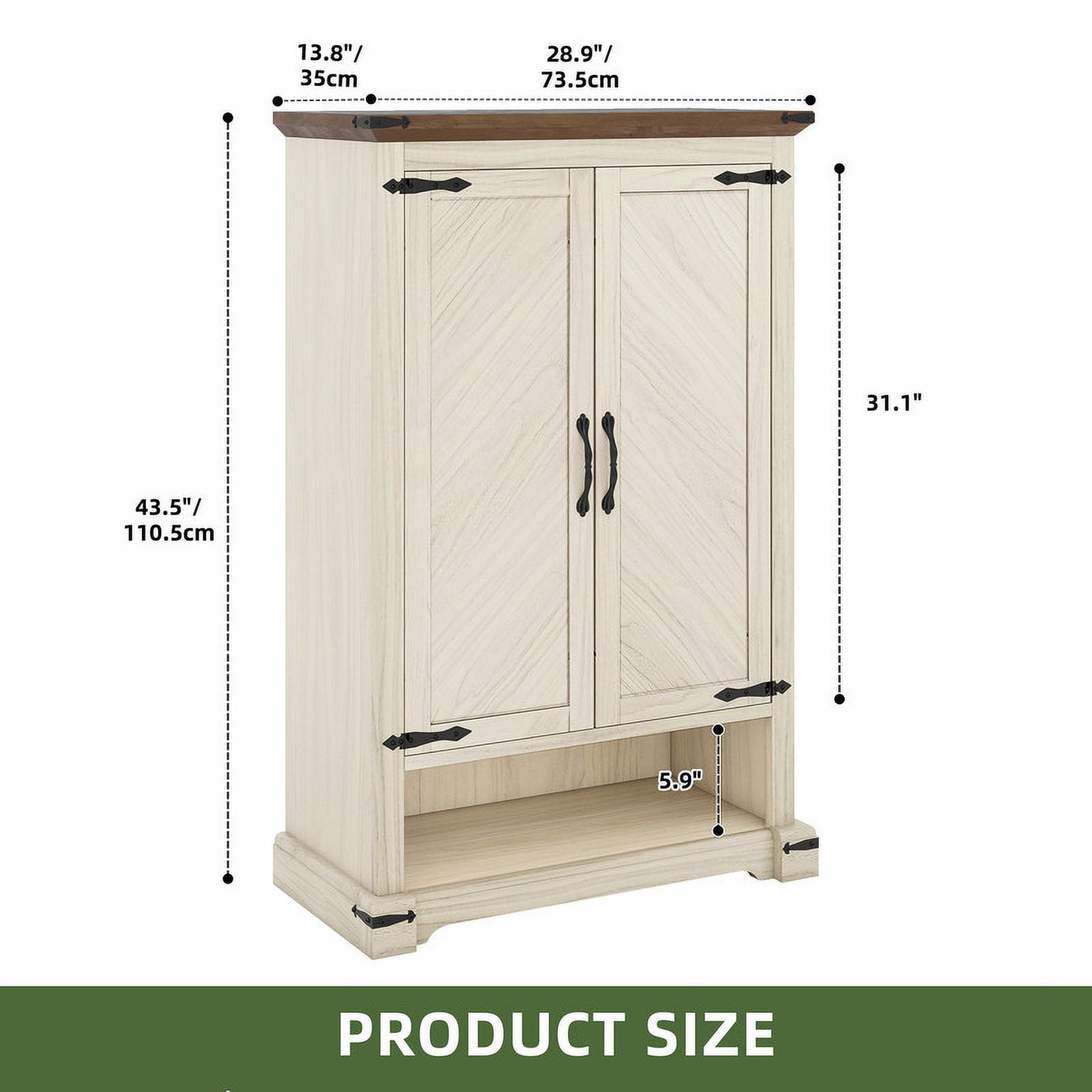 Uforic 6-Tier Shoe Cabinet with Doors, Farmhouse Shoe Storage Organizer Cabinet with Adjustable Shelves, Freestanding Shoe Storage Rack for Entryway/Hallway/Closet